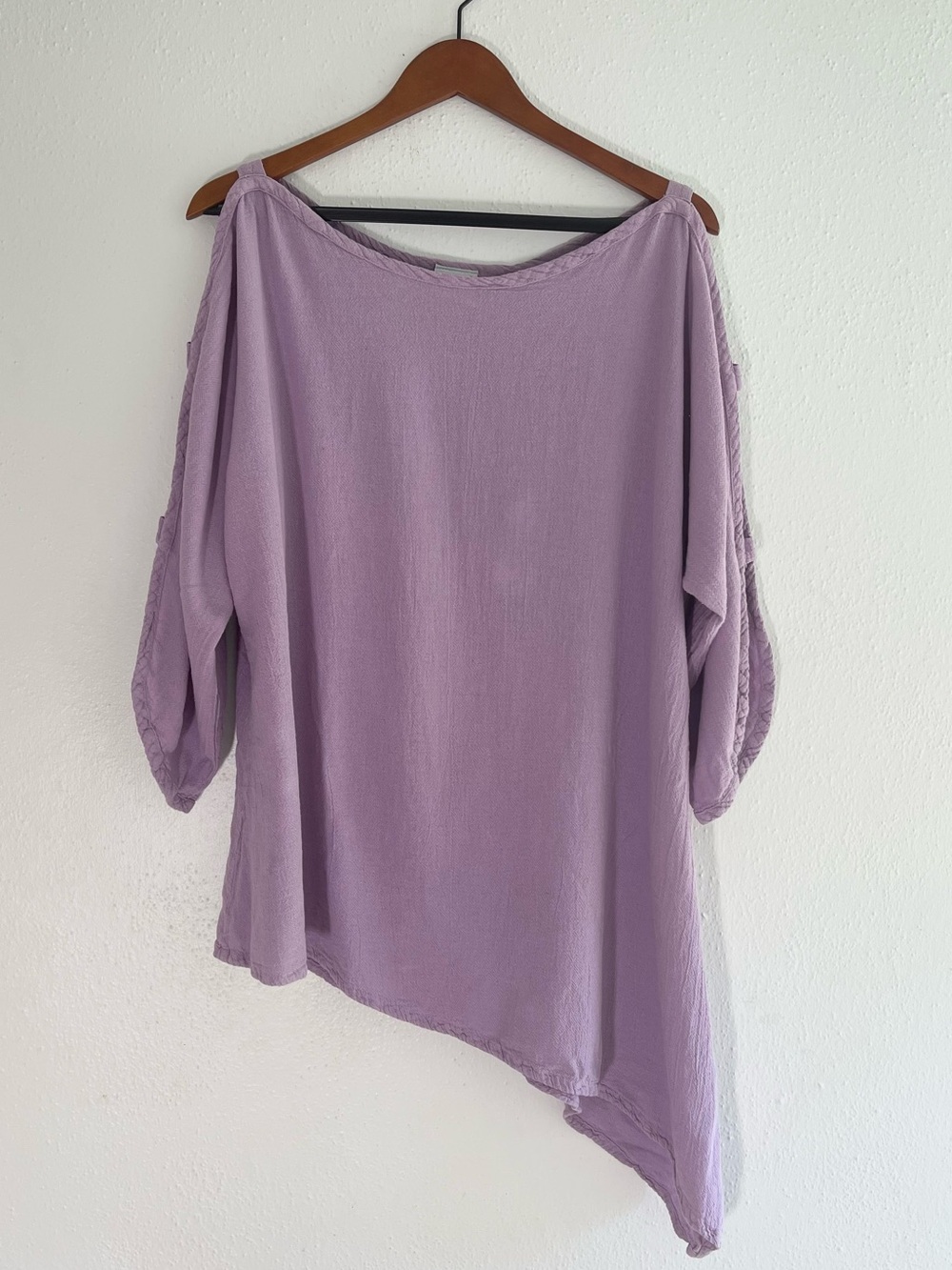 Lavender Off-Shoulder Asymmetrical Top